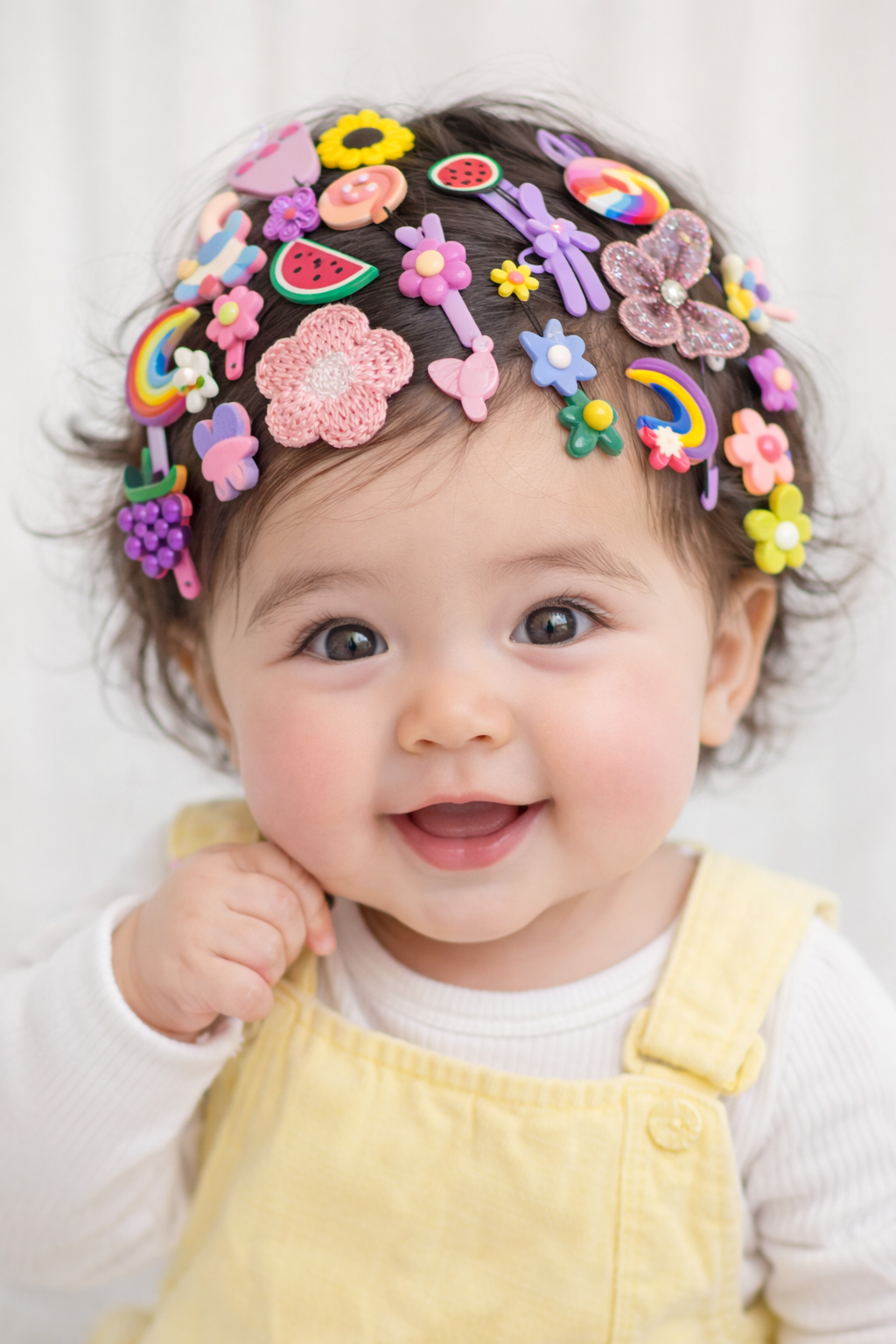 Kids Cute Hair Clip Set – Rainbow, Flower & Fruit
