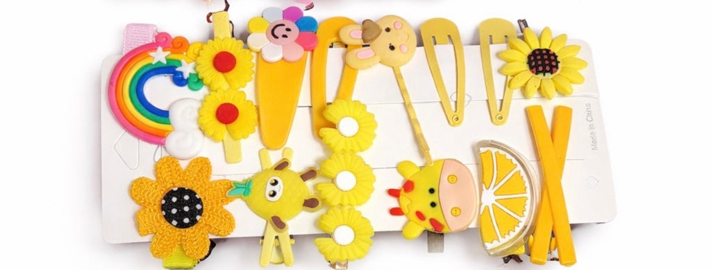 Kids Cute Hair Clip Set – Rainbow, Flower & Fruit