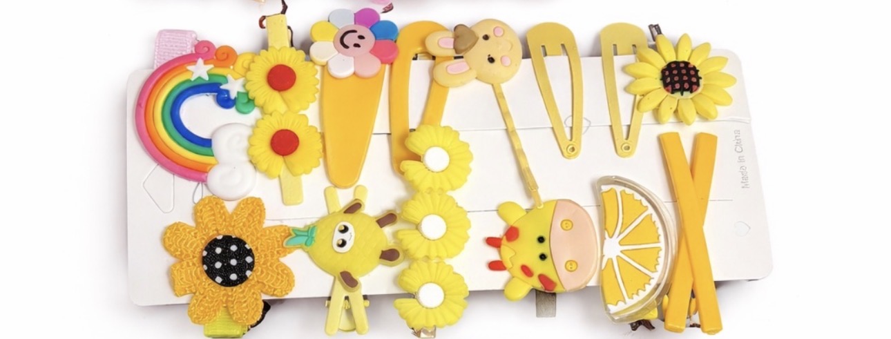 Kids Cute Hair Clip Set – Rainbow, Flower & Fruit