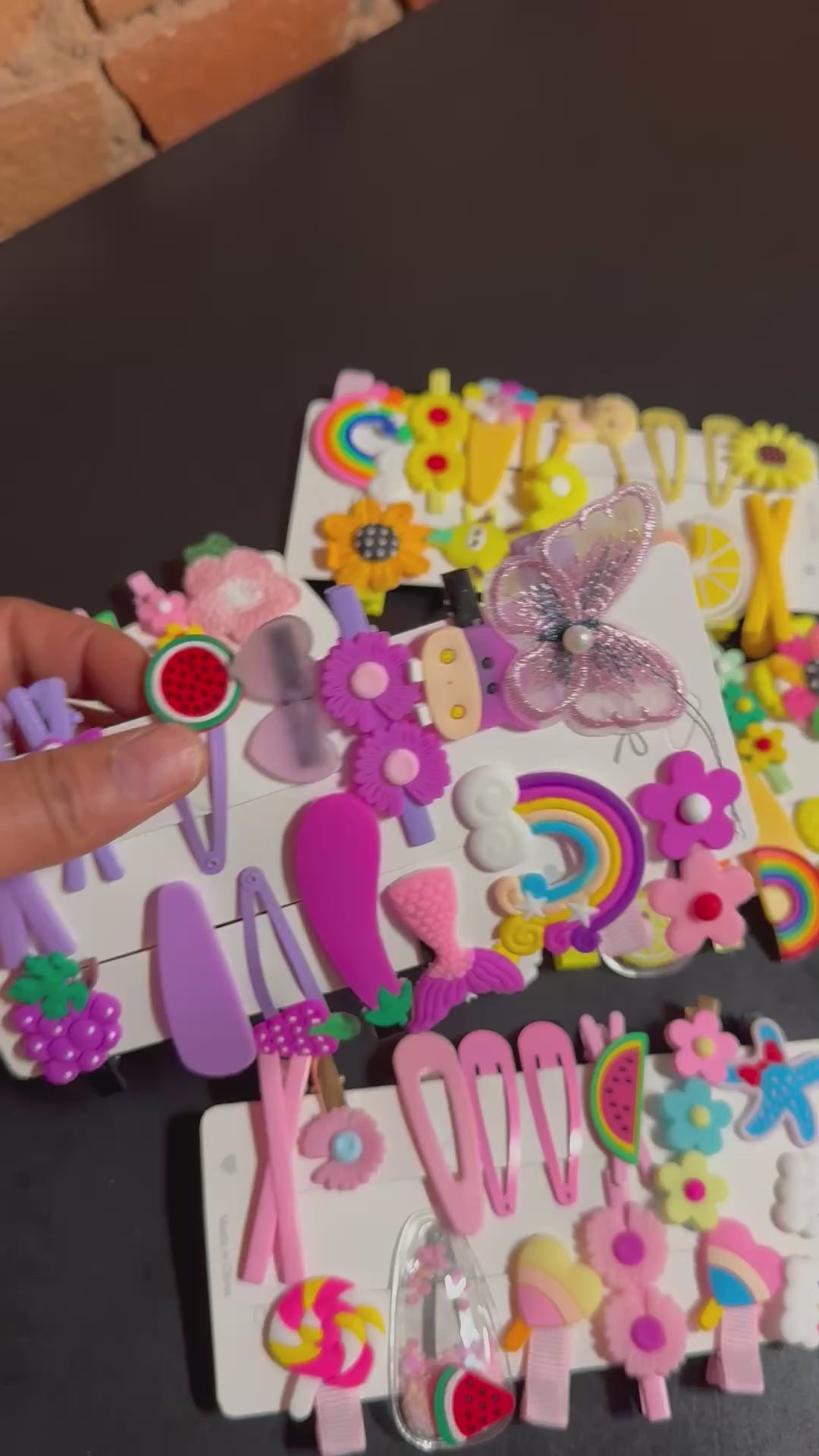 Kids Cute Hair Clip Set – Rainbow, Flower & Fruit